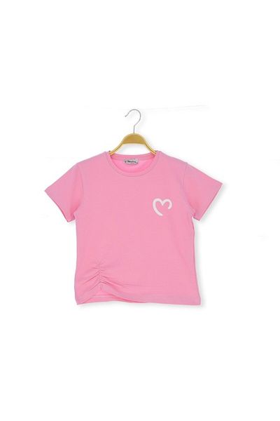 Atabay Kids Atabay 105-05-25 Girls Tshirt Heart Printed 4/12 Years