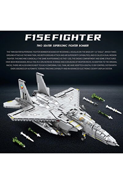 REOBRIX F-15 E Savaş Uçağı, Teknik Blok Yapı Kiti (1216 PARÇA)