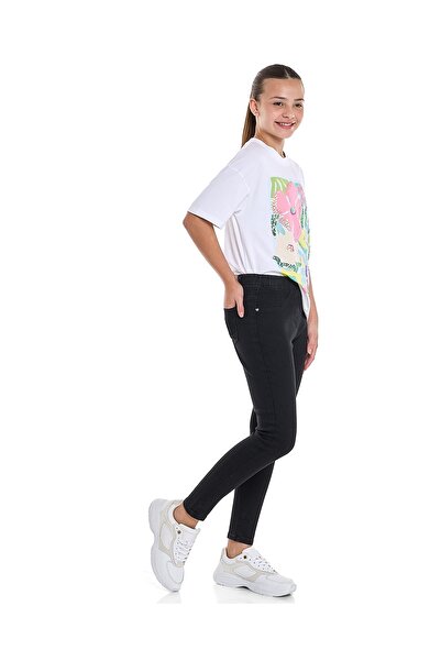 R&B Solid Jeggings with Elastic Waist