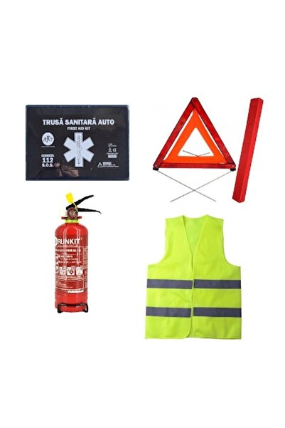 motor starter Pachet urgenta - trusa medicala, triunghi reflectorizant, stingator cu manometru reincarcabil, vesta