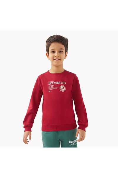 Juniors Graphic Print Sweatshirt With Long Sleeves