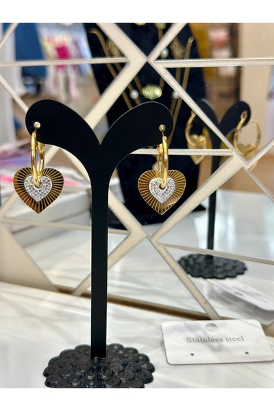 FERİHA DESING أقراط فولاذية غير قابلة للصدأ ولا تسبب التشويه