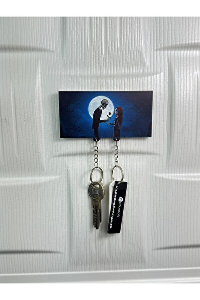 karbonsoft İskelet Aşıkalr Temalı Ahşap Anahtarlık - Aşkın Sembolü