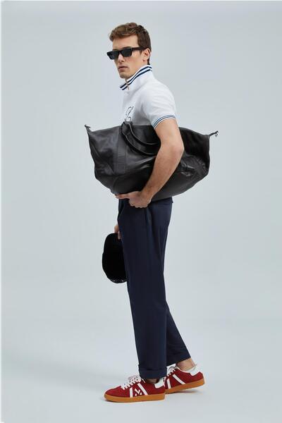 Lufian Tricou Everes alb pentru bărbați cu gât polo 111040216