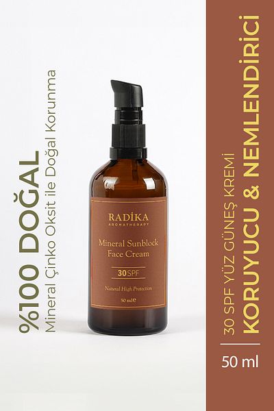Radika Aromatherapy Sunscreen Face Cream / 30 Spf Facial Sunscreen / Mineral Zinc Oxide / Mineral Sunblock