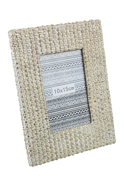 Bizzotto Ramă foto de masă din polirășină gri cu patină aurie Yoma 18,5 cm x ...