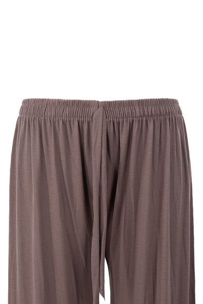 Oppland Women's Elastic Waist Large Size Comfortable Full-Mold Lycra Viscose Combed Fabric Trousers