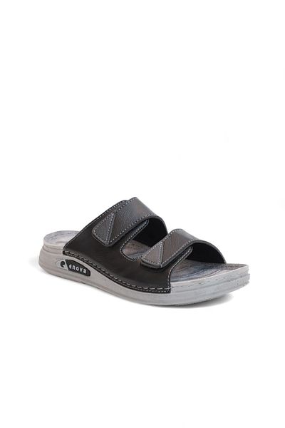 Konfores 2166-Enova Double Velcro Full Anatomical Sole Men's Slippers Compatible for Daily, Umrah and Hajj