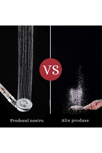 ANTOSMART Shower Head, 4 Spray Modes, Saves 30% Water, Mineralizing Spheres and Filter