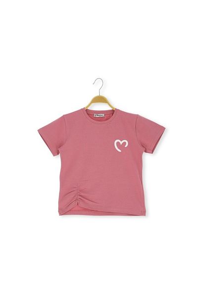 Atabay Kids Atabay 105-05-25 Girls Tshirt Heart Printed 4/12 Years