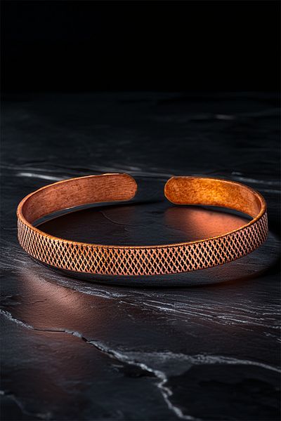 OSMANLI GÜMÜŞ Men Women Copper Bracelet - Horizontal Stripes Men Women Bracelet Bracelet