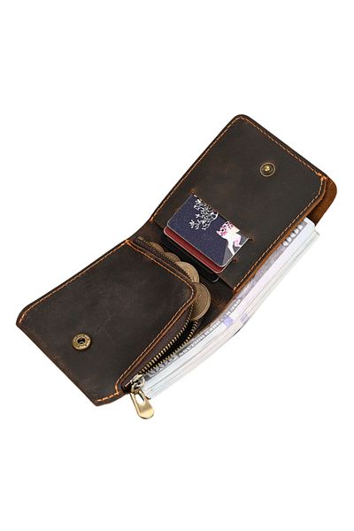 Busy Lady&Gentleman Minimalist men's wallet Buiak, premium genuine leather, slim, brown