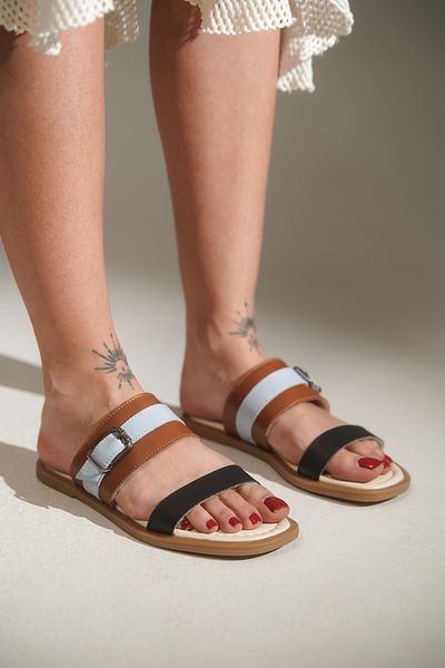 lovitto Women's Genuine Leather Slippers