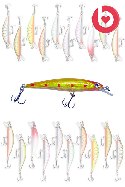 bizimevde 8 cm 10 gr Rapala Balık Yemi Kurşun Arkası Olta Yem Seti Karbon Çel...