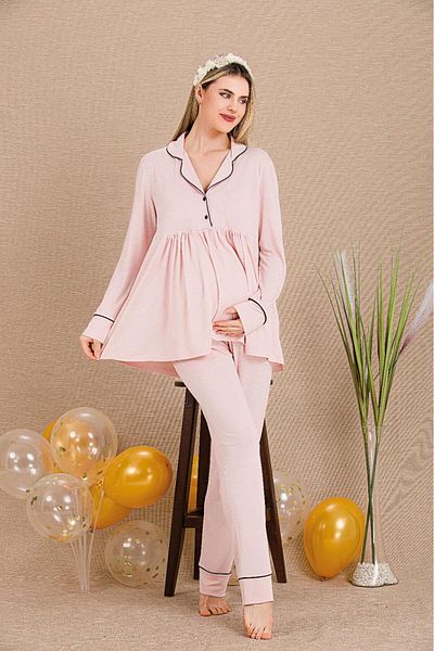 LADY'ES Pink 2-Piece Maternity/Maternity Set