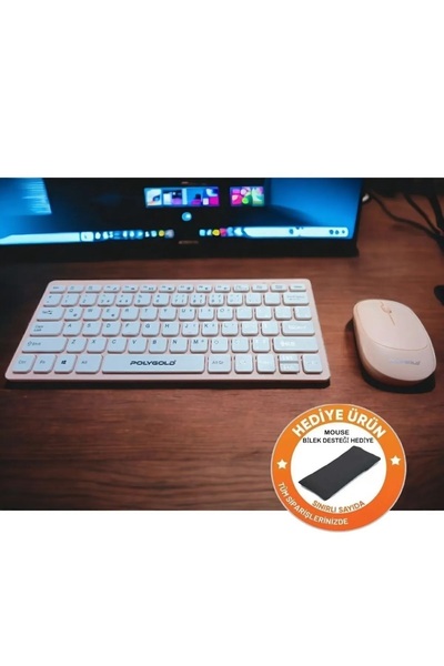 Zineets Tv Pc Uyumlu Wireless Usb Kablosuz Q Multimedya Ultra Slim Klavye Mouse Seti Siyah Bilek Destekl