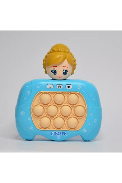 OEM Joc interactiv Pop-It Consola, antistres, cu sunete si lumini, forma Frozen 2 Albastru