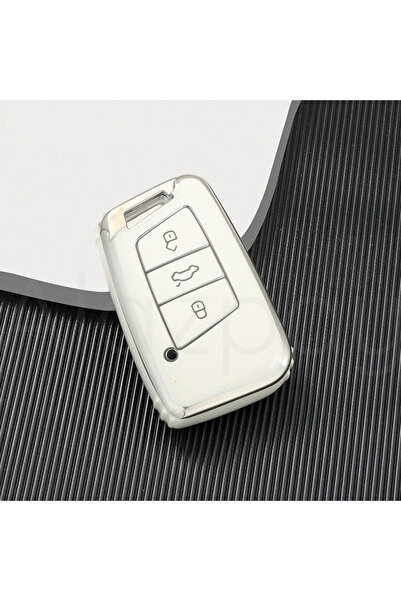 Alazpay غطاء حماية لمفتاح السيارة من مادة TPU لسيارة فولكس فاجن باسات جولف أر...