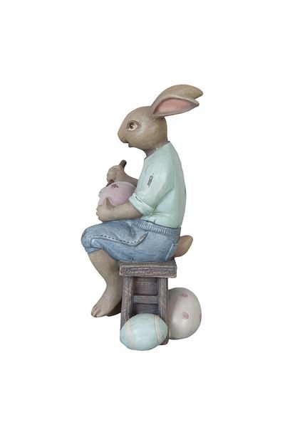 Clayre & Eef Figurina Iepuraș Paște polirasină Clayre 8*8*16 cm