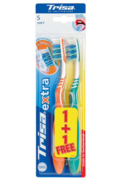 Trisa Periuțe de dinți Extra Duo Soft, 1 buc. gratuit, 626430 multicolore