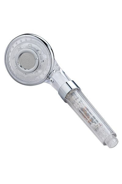 ANTOSMART Shower Head, 4 Spray Modes, Saves 30% Water, Mineralizing Spheres and Filter