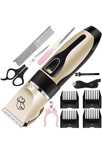 xpress sales Set Masina De Tuns Animale, 12 piese, Cleste Unghii, Foarfeca, Pieptan si Pilit, Caini, Pisici, Fara