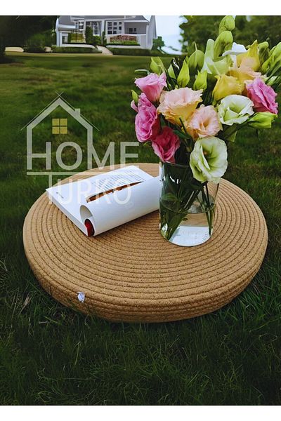 HomeTurko Μαξιλάρι διαλογισμού από γιούτα μαξιλάρι σαλονιού διπλής όψης Αίθριο Μπαλκόνι Βεράντα Μαξιλάρι πικνίκ