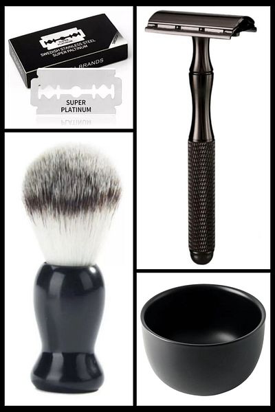 Qualis S29 Full Metal Shaver + F1 Brush + Bowl + 5 Sheet Razors