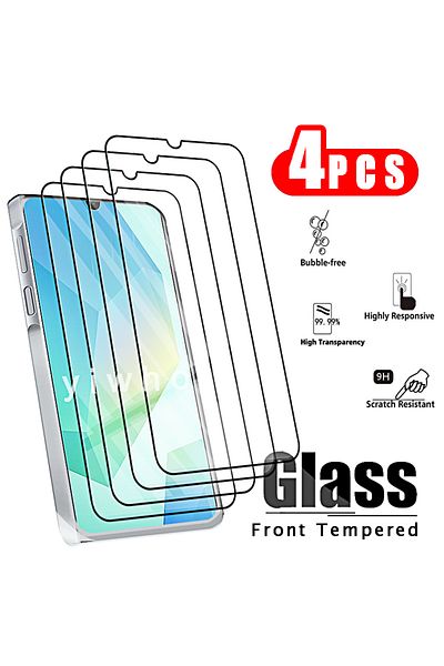 Choice For Galaxy A06 4pcs Black 4Pcs Tempered Glass for Samsung Galaxy A16 4g 5g A06 Screen Protectors Pro