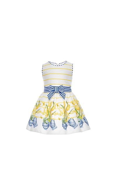 Pamina Dress with Bow, Pamina, Floral, Felicia, 311101, Yellow, 98 cm