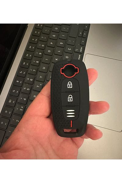 emii auto spare parts Nissan New Case Compatible Qashqai Juke X-Trail Key Case Cover Silicone Black/Red