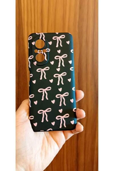 Newon HUAWEİ NOVA 9 SE KURDELE/FİYONK BASKILI İÇİ KADİFE PREMİUM SİLİKON TELE...