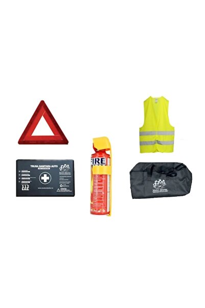 motor starter Pachet Obligatoriu Siguranta Rutiera - Trusa, Stingator Spray, Triunghi, Vesta, Geanta