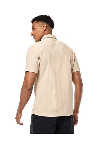R&B Textured Shirt with Classic Collar and Short Sleeves