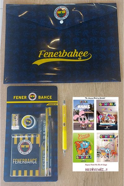Fenerbahçe Tmn Stationery Set-Snap File-Versatil Pen Wise 0.7 and 4 Gumball Coloring Book ...!