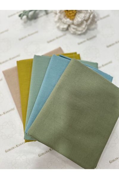 goblenkanaviçe Cotton Solid Color Fabric Set 5 Pieces 50X110 cm