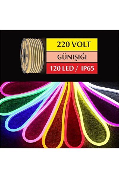 ERBAY 50 Metre 8x16mm 220 Volt Hazır Fişli Neon Led