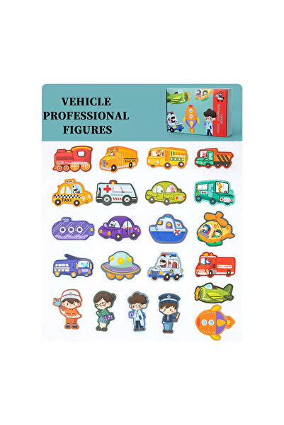 SARA Magnetic Educational Puzzle: Animals & Vehicles Set with 26 Refrigerator Letters