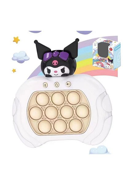 OEM Pop It Game Electronica, Consola Premium, cu Lumini, 3 Culori, 4 Moduri de Joc, Kuromi Alb