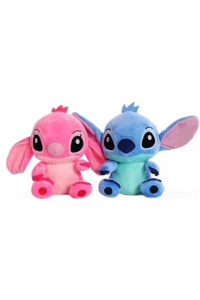 xpress sales Set 2 jucării de pluș XPRESS SALES® - 23 cm, Personaje din Lilo & Stitch, Albastru/Roz