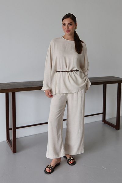 Laluvia Natürlicher Perlen-Gürtel-Umhang-Anzug - 8693
