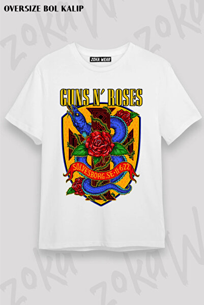 ZOKAWEAR Guns N' Roses Rock Music V48 Printed Oversize T-Shirt Unisex