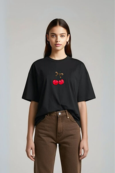 EFFRENATU Μπλουζάκι Unisex με κοντό μανίκι Little Cherry με τύπωμα