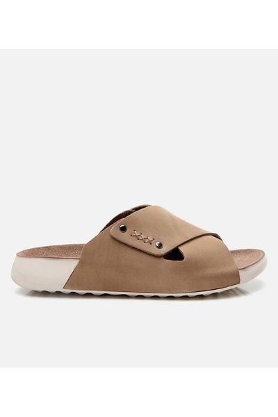 Hotiç Γυναικείες φλατ παντόφλες Nubuck Δερμάτινες Μπεζ