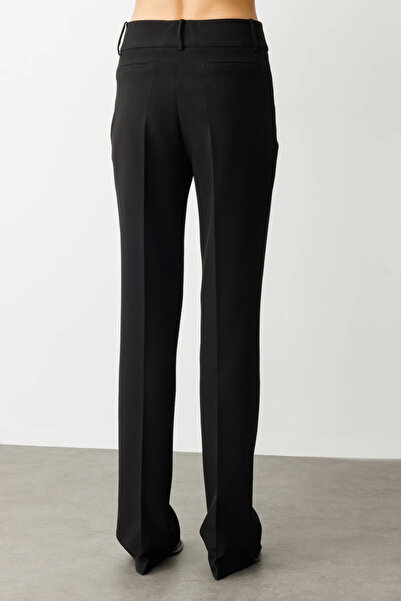 Ekol Women's Flare Leg Pocketless Trousers 6528 Black