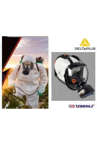 Delta Plus M9300 A2P3 Tarım İlaçlama (Pestisit Dahil) İçin Tam Yüz Gaz Maskesi (Filtre İle Birlikte)