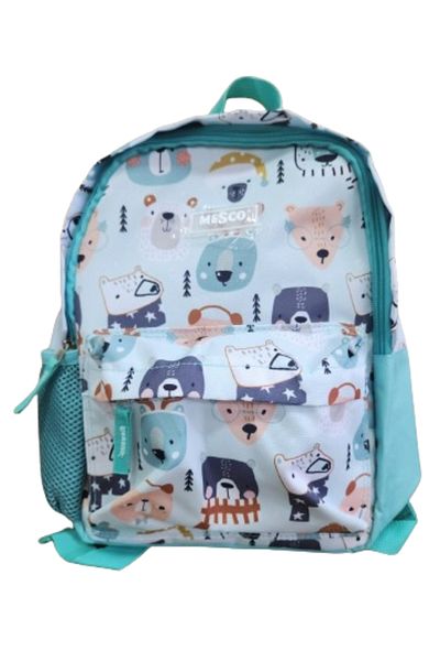 Mesco Mesco kindergarten backpack with 2 compartments, Animals, Turquoise, 32x26x10 cm