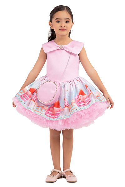 Pamina Rochie din tul pentru fete, - cu geantă asortată, roz, 33209 - 98 cm, roz