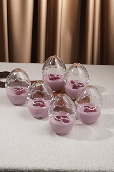 Multiamo 6 Pieces Glass Dessert And Magnolia Bowl Egg Shaped Presentation Plate / Pudding Bowl