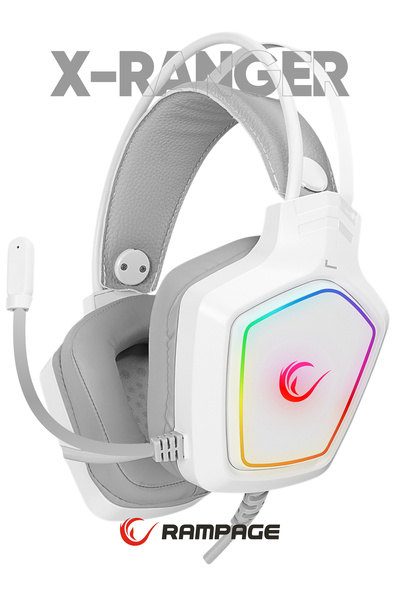 Rampage X-Ranger 7.1 Rgb Usb Mikrofonlu Oyuncu Kulaklığı Profesyonel Kulaklık Gaming Kulaklık BEYAZ
